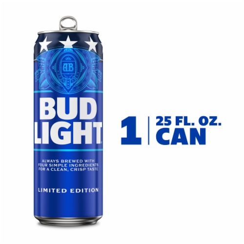 Bud Light Beer Single Can Perspective: front