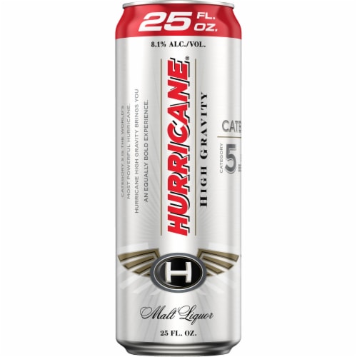 Hurricane High Gravity Malt Liquor Single Can Perspective: front