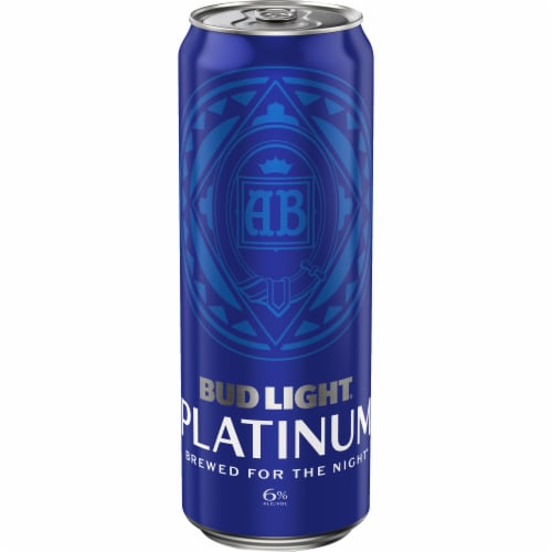 Bud Light Platinum Beer Single Can Perspective: front