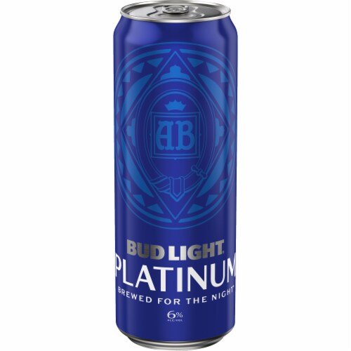 Bud Light Platinum Beer Single Can Perspective: front