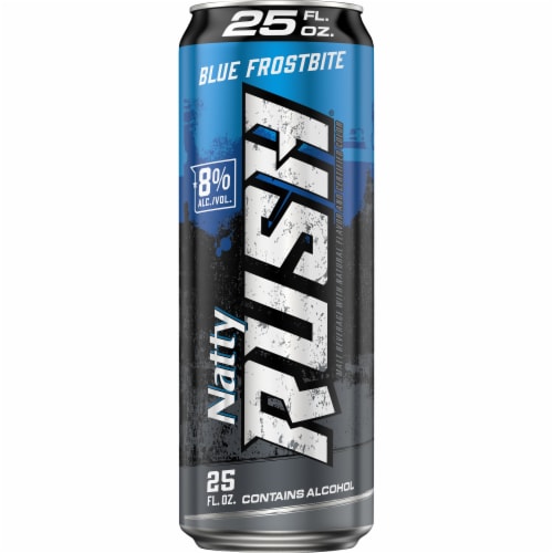 Natty Rush Blue Frostbite Malt Beverage Perspective: front