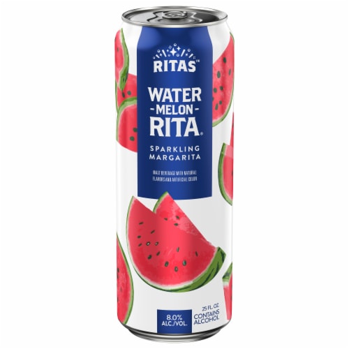 Ritas Water-melon-Rita Sparkling Margarita Single Can Perspective: front