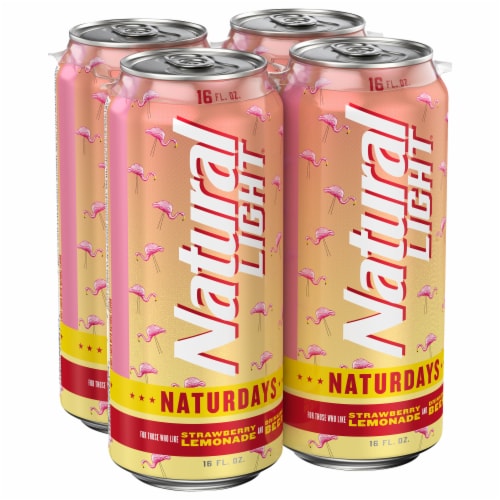 Natural Light Naturdays Strawberry Lemonade Beer Perspective: front