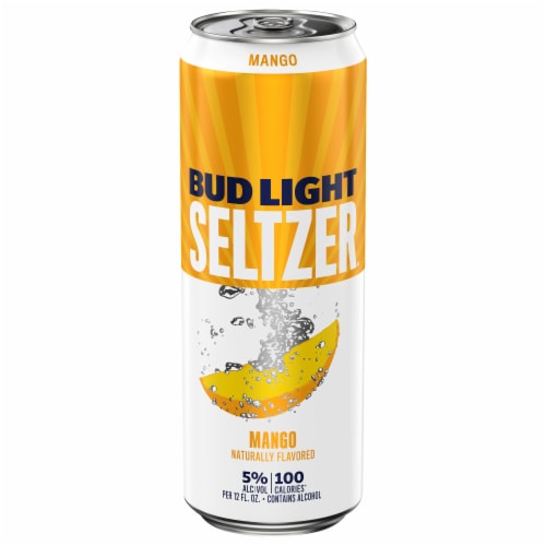 Bud Light Mango Hard Seltzer Single Can Perspective: front