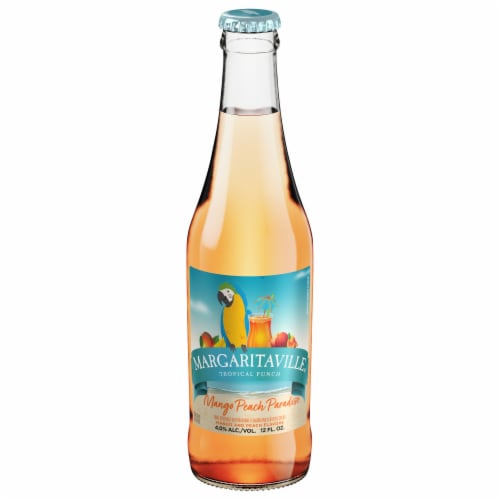 Margaritaville Mango Peach Paradise Tropical Punch Ready to Drink Cocktail Single Bottle Perspective: front