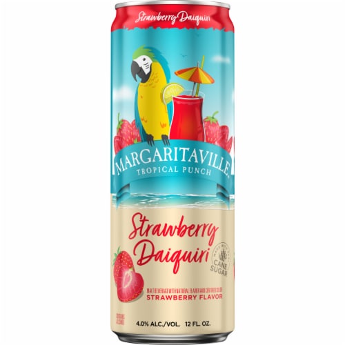 Margaritaville Strawberry Daiquiri Ready to Drink Cocktail Single Can Perspective: front