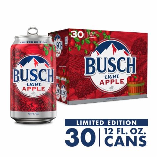 Busch Light Apple Beer, 30 cans / 12 fl oz Fry’s Food Stores