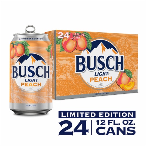 Busch Light Peach Beer, 24 cans / 12 fl oz Kroger