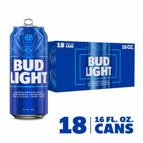 Bud Light American Light Lager Beer Perspective: front