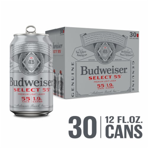 Budweiser Select 55 Light Beer Perspective: front