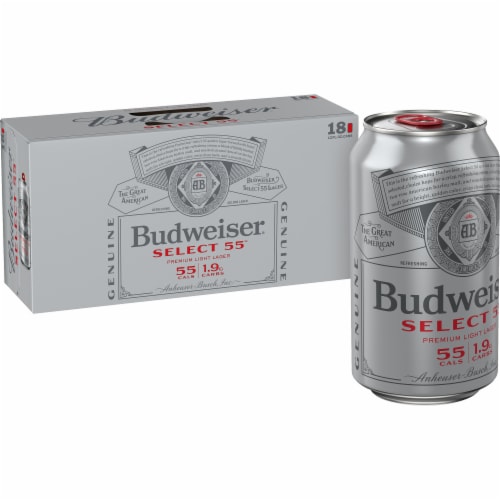Budweiser Select 55 Light Beer Perspective: front