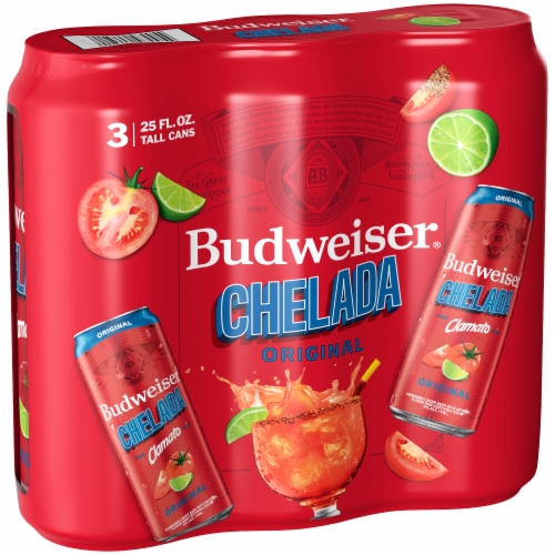 Budweiser Clamato Chelada Original Beer Perspective: front
