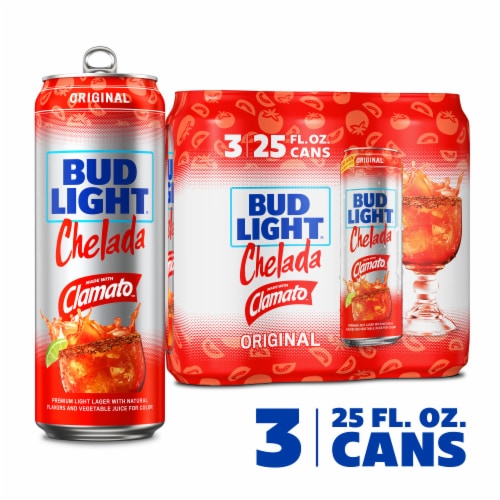 Bud Light Chelada Original Made with Clamato Beer Perspective: front