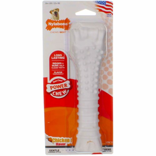 Nylabone DuraChew Power Chew Dog Bone, Souper Size, Chicken Perspective: front