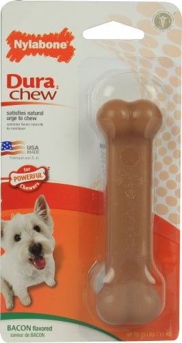 Nylabone Dura Chew Bacon Flavor Dog Toy Perspective: front