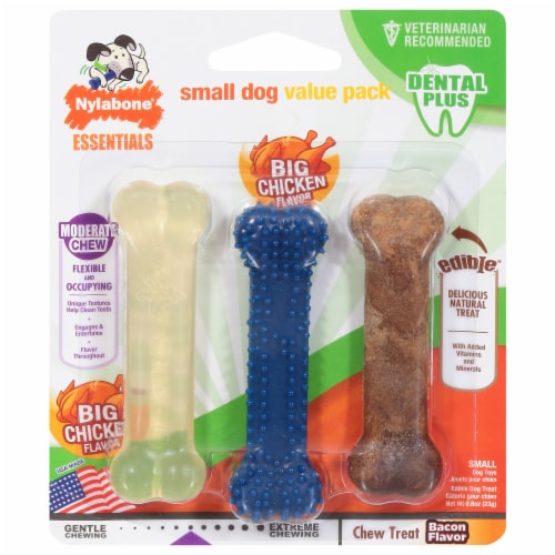 Nylabone® Essentials Small Dog Dental & Chew Toy Bones, 3 ct - Baker's