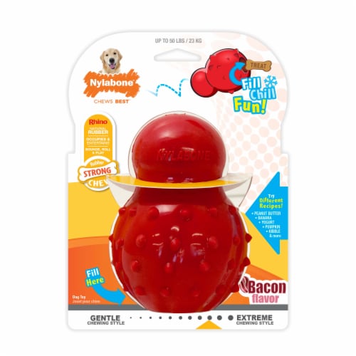 Nylabone Large Bacon Flavor Strong Rubber Chew Dog Toy 1 ct King Soopers