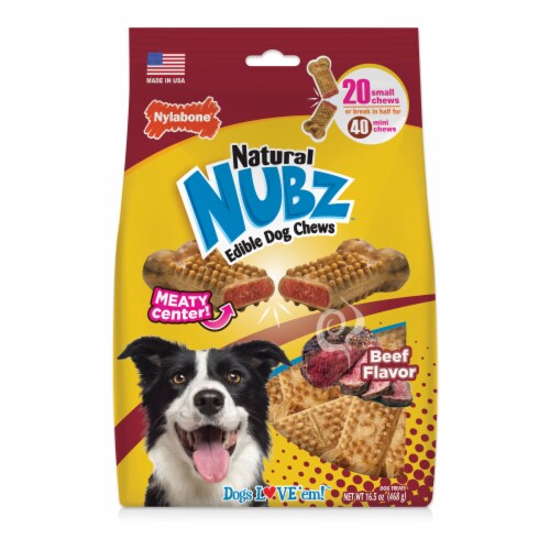 Nylabone® Nubz Natural Beef Flavor Edible Dog Chews Perspective: front