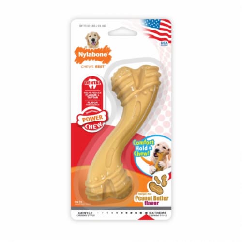 Nylabone Essentials Peanut Butter Flavor Large Power Chew Curvy Bone 1 ct Jay C Food Stores