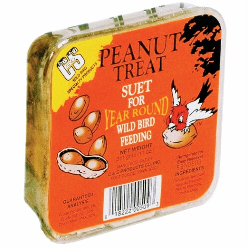 C & S Products 12 Piece Display Peanut Treat Suet For Year Round Bird Feeding Perspective: front