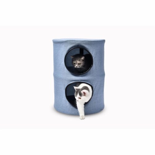 Cat Craft 4313201 24 in. Tall x 18 in. Round Large Blue 2 Story Cat Condo 1 Harris Teeter
