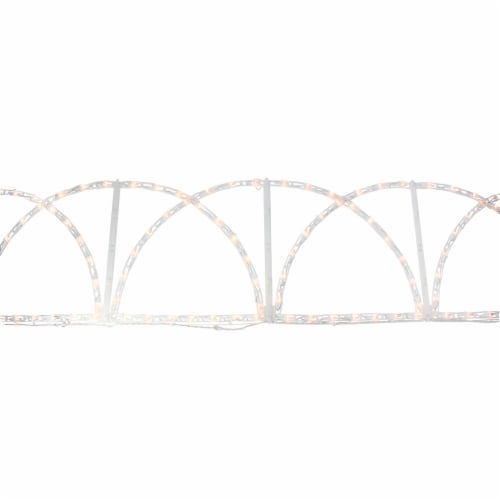 Hofert 90  White Pathway Fence Christmas Lights Outdoor Decor Perspective: front