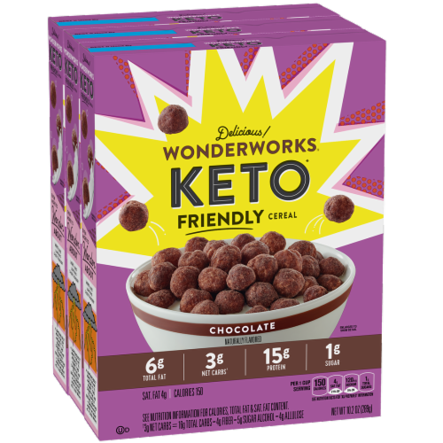 Wonderworks Chocolate Keto Friendly Cereal Perspective: front