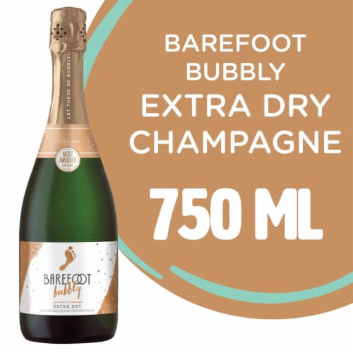 Barefoot Bubbly Extra Dry Champagne Sparkling Wine 750ml Perspective: front