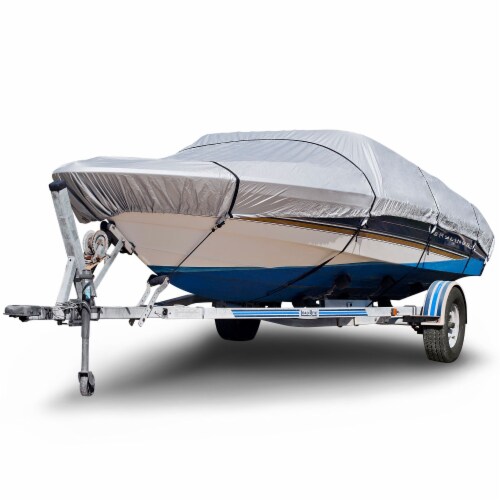 Budge Sportsman Silver 150 Denier V-Hull Fishing Boat Cover Perspective: front