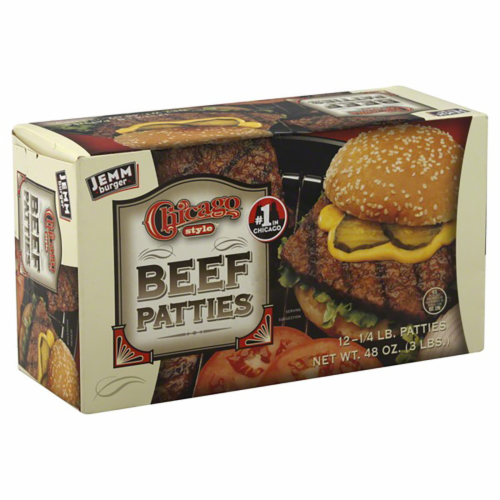 Jemm burger Chicago Style Beef Patties Perspective: front