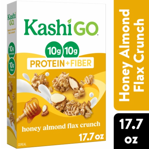 Kashi GO Honey Almond Flax Crunch Protein Cereal Perspective: front