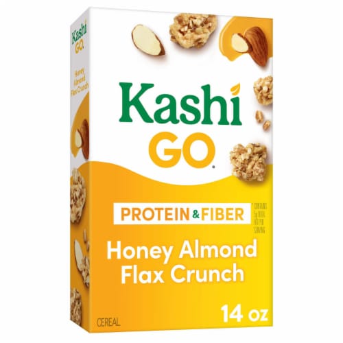 Kashi GO Honey Almond Flax Crunch Protein Cereal Perspective: front