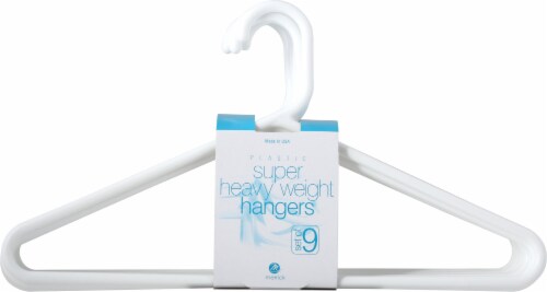 Merrick Heavyweight Plastic Hangers - White, 9 pk - Kroger