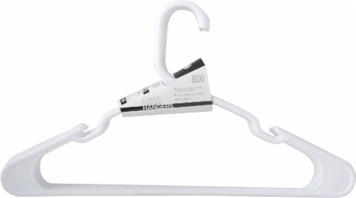 Merrick White Plastic Tubular Hangers Perspective: front