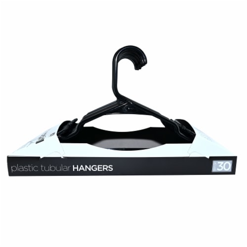 Merrick Medium Plastic Tubular Hangers - Black Perspective: front