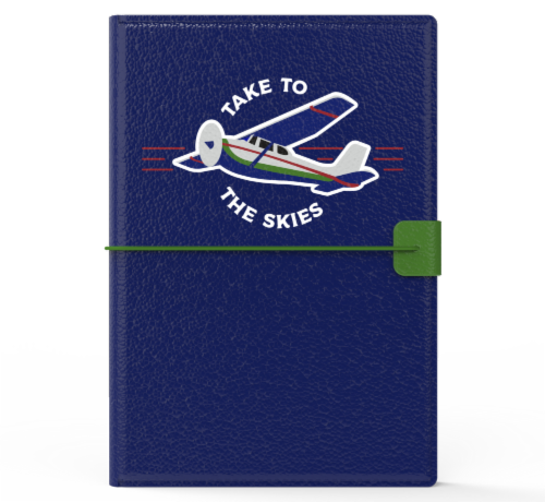 IG Design Skies Passport Holder - Navy Perspective: front