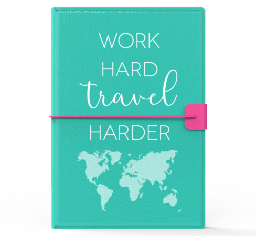 IG Design Work & Travel Passport Holder - Teal Perspective: front