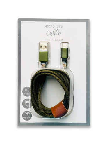 IG Design Micro USB Charging Cable - Green Perspective: front