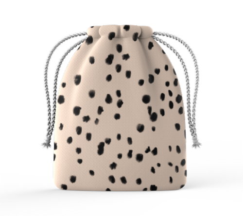 IG Design Polka Dot Drawstring Bag - Black/White Perspective: front