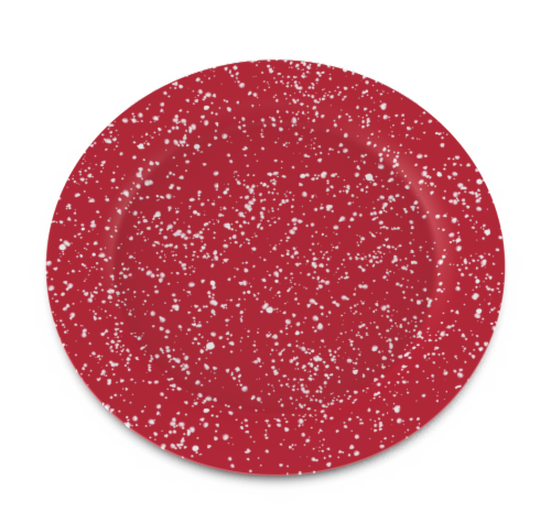 Melamine Appetizer Plate - Red/Speckled Perspective: front