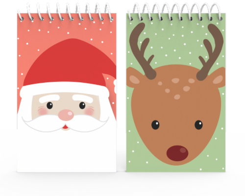 IG Design Spiral Notepad - 2 Pack - Santa/Reindeer Perspective: front
