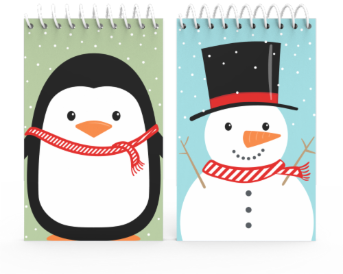 IG Design Spiral Notepad - 2 Pack - Penguin/Snowman Perspective: front