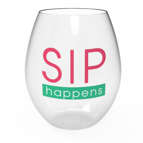 IG Design Sip Happens Wine Glass Perspective: front