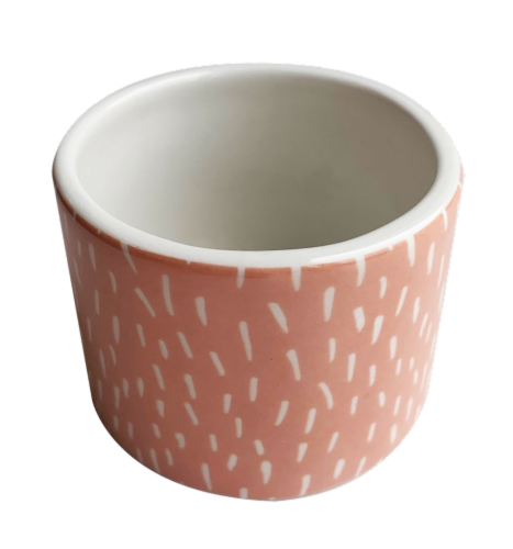 IG Design Ceramic Votive Candle Holder - Pink Strokes Perspective: front