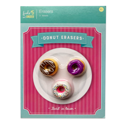 IG Design Mini 3D Donut Erasers Perspective: front