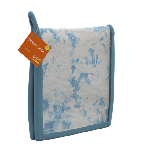IG Design Tie Dye Wash Cloth - Blue/White Perspective: front