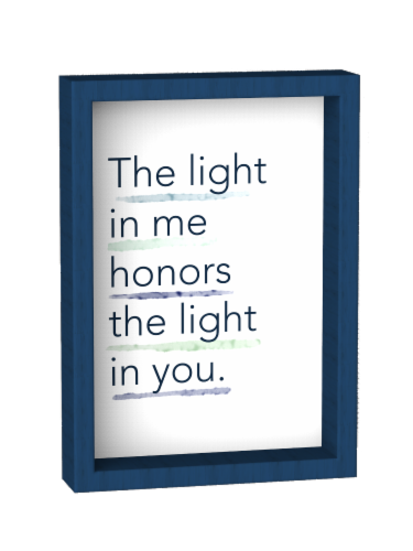IG Design Framed Quote Decoration - Blue Perspective: front
