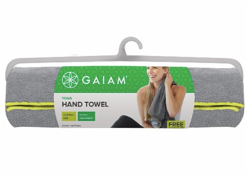 Gaiam Yoga Hand Towel - Grey/Citron, 1 ct - Fred Meyer