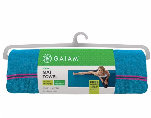 Gaiam Yoga Mat Towel - Vivid Blue/Fuchsia, 1 ct - Fry's Food Stores