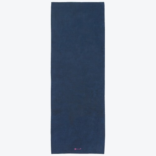 GAIAM Grippy Yoga Matt Towel - Vivid Blue/Fuchsia Perspective: front